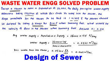 design of sewer, Quantity of sewage, capacity of sewer, manning