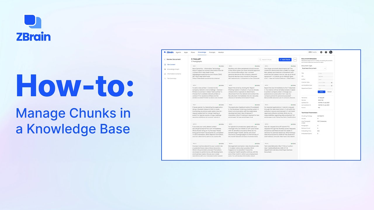 ZBrain Tutorial: How to Manage Chunks in a Knowledge Base - YouTube