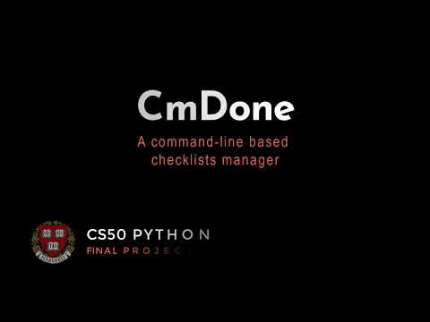 CS50P Final Project | CmDone