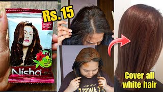 Rs.15 NISHA Hair Color Demo + Review | Nisha natural brown hair color review #haircolor screenshot 3