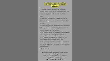 6 LITTLE STORIES WITH LOTS OF MEANING #psychology #motivation #quotes #facts #inspiration #mindset