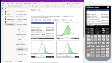 HP Prime Onenote Z Scores Probabilities