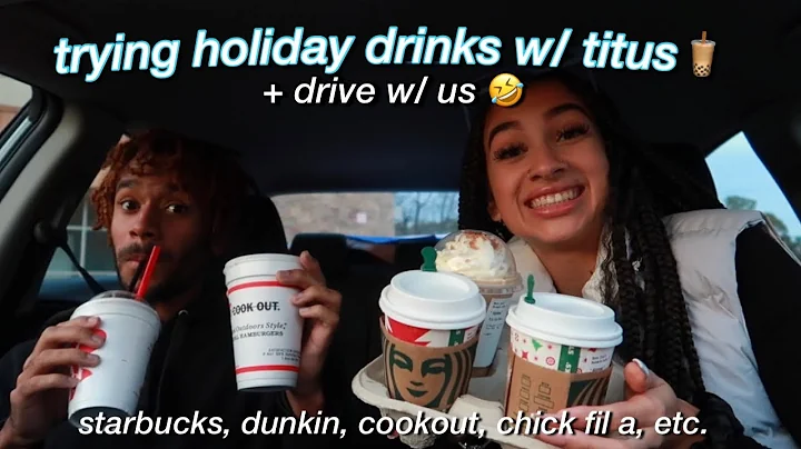 trying new holiday drinks (starbucks, dunkin, cfa, etc) ft. @titushall23  | vlogmas day 3 ❄️