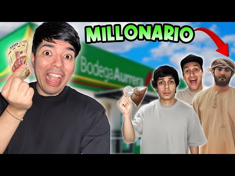 I'LL GIVE 100 PESOS TO A MILLIONAIRE TO SURVIVE 1 DAY 😱 with Tucky, Yair17 and Josue07...