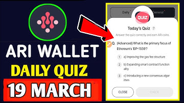 Ari Wallet 19 March Quiz Answer | Ari wallet Today Quiz | How To Solve Arichain 19 March Quiz