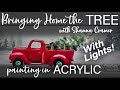 HOW TO PAINT EASY | Bringing Home the Christmas Tree in a Red Vintage Truck with lights in Acrylics