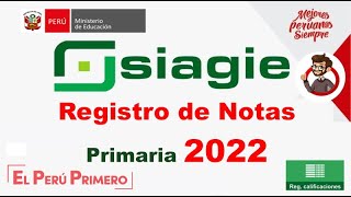 NGRESO DE NOTAS NIVEL PRIMARIA SIAGIE - 2022