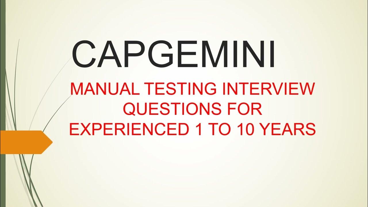 Capgemini Manual Testing Interview Questions and Answers for