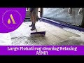 Large flokati rug cleaning relaxing asmr