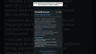 Github Trending Repositories Cloakhqcloakbrowser 