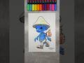 Drawing Smurf Cat! #shorts