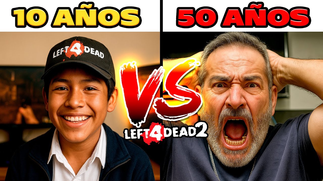 NIÑO DE 10 AÑOS VS ADULTO DE 50 AÑOS EN LEFT 4 DEAD 2