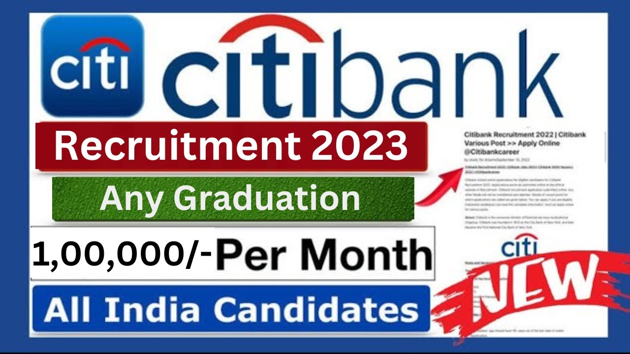 Citi Bank recruitment Technical Job Any Graduation Citi Bank jobs Latest jobs 2023 YouTube