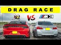 BMW M3 takes on Charger 392 ScatPack Drag and Roll Race  Someone gets walked...