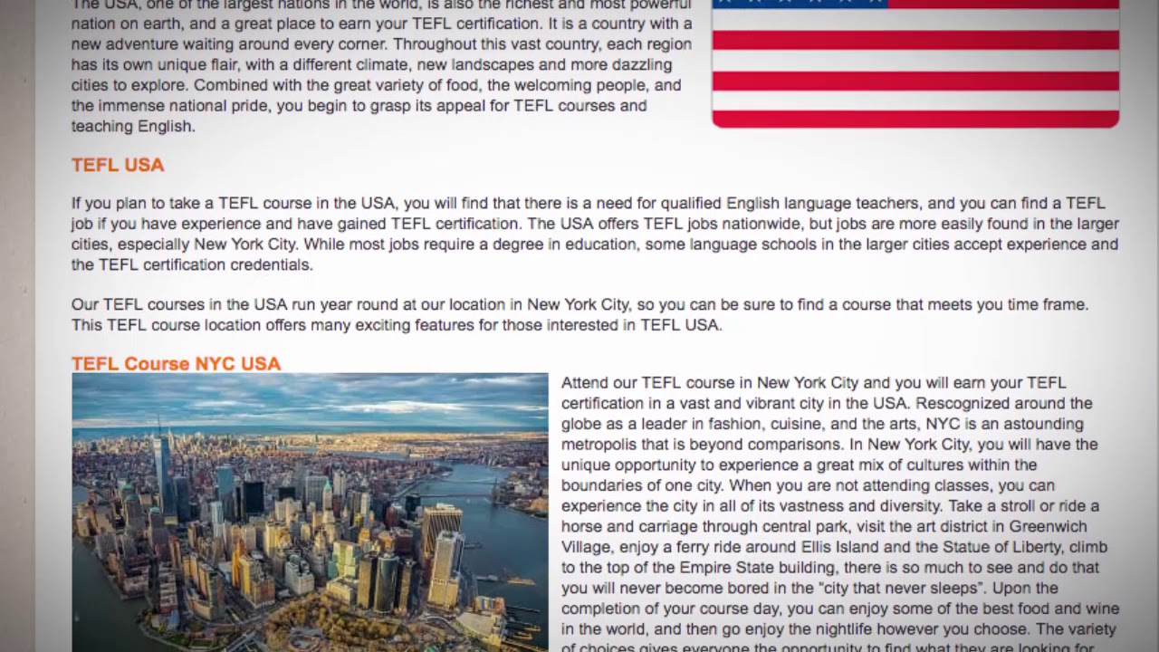 TESOL Course in the USA | Teach & Live abroad! - YouTube