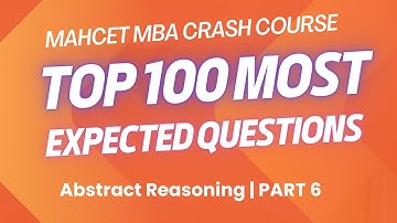 100 Most Expected MAHCET AR Questions   CET 2023 Preparation   Part 6   CET Abstract Reasoning