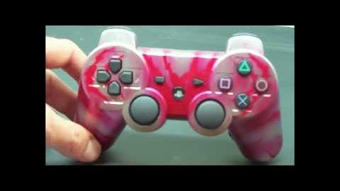 Custom Painted PS 3 Controller SilverTiger/Red Stripes + LED Mod www.customps3controllers.com