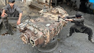 Restoration Mercedes Truck Transmission with Basic Tools || How to Rebuild Broken Transmission