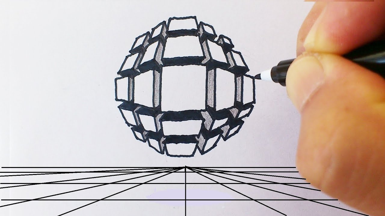 ⁣UNEXPECTEDLY EASY！How To Draw 3D Sci-Fi -ish Ball - ASMR? 3D Trick Art on paper