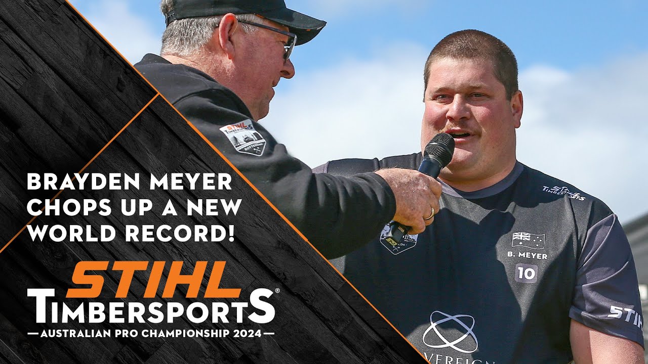 Brayden Meyer breaks his own Underhand Chop World Record at the 2024 Australian Championship!