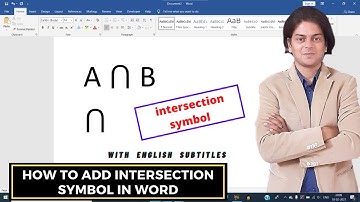 How to add intersection symbol in word | intersection in word | how to insert union symbol in word