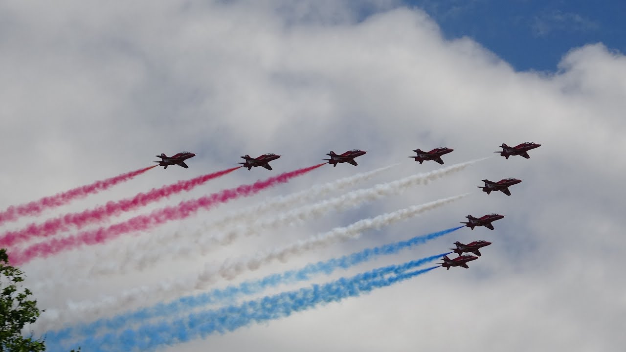 Trooping the Colour RAF flyover 2024 - YouTube