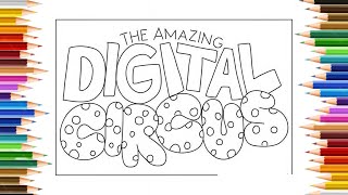 Colouring in logo of The Amazing Digital circus |The amazing digital circus colouring pages