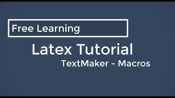 TexMaker  - Create Macros