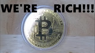 Physical Bitcoin Gold-Plated in Acryilic Case!