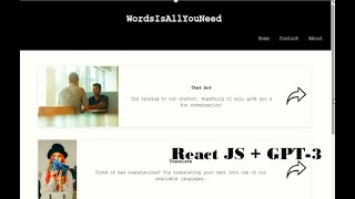 WordsIsAllYouNeed - React JS + GPT3  project