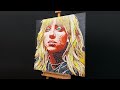 Painting blonde billie eilish in pop art