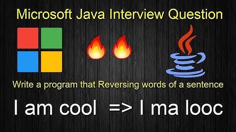 Reverse words of a sentence || Microsoft Interview Question || Java Interview Questions.