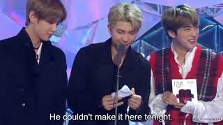 181106 [ENG] BTS BANG SIHYUK WON BEST PRODUCER AWARD at MBC Plus × Genie Music Awards 2018