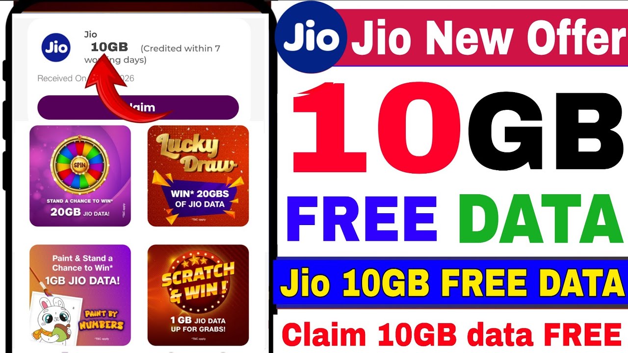 😍Jio free data 2026 |Jio free 10GB data | Jio app 10GB free data offer| How to free 10GB data in jio