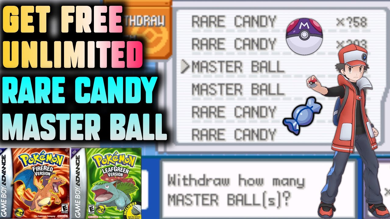 Rare Candies gamesharkcodes for Pokemon FireRed on GBA