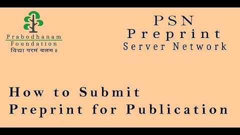 How to submit preprint