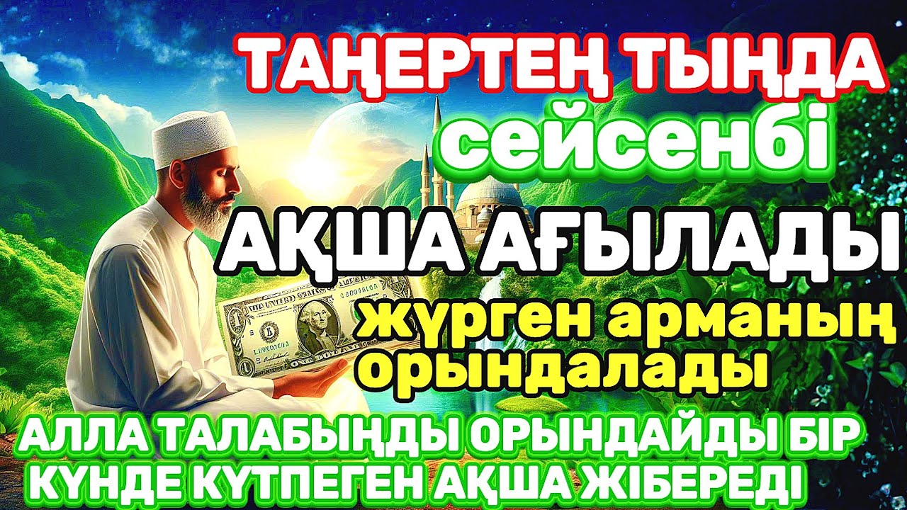 Тыңда Өте күшті дұға сейсенбі, Алла бір күнде ойламаған ақша байлық жібереді, ризығың көбейеді