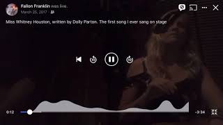 BEST COVER Of I Will Always Love you performed by Fallon Franklin