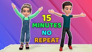 15MIN FULL BODY KIDS WORKOUT (NO REPEAT)