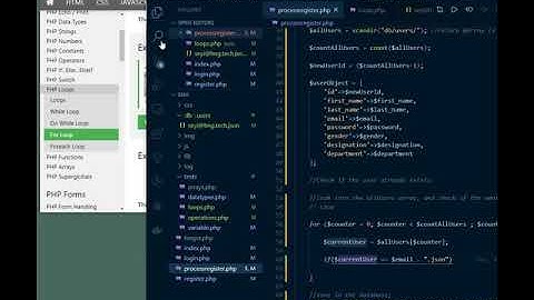 PHP Intro - Building Authentication System - 15 - For Loops