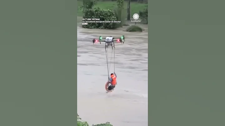 Giant Drone Saves Man From Raging Flood!