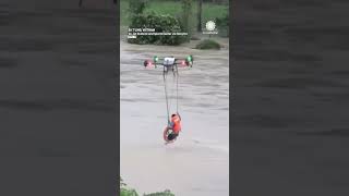 Famous Giant Drone Saves Man From Raging Flood! Wealth