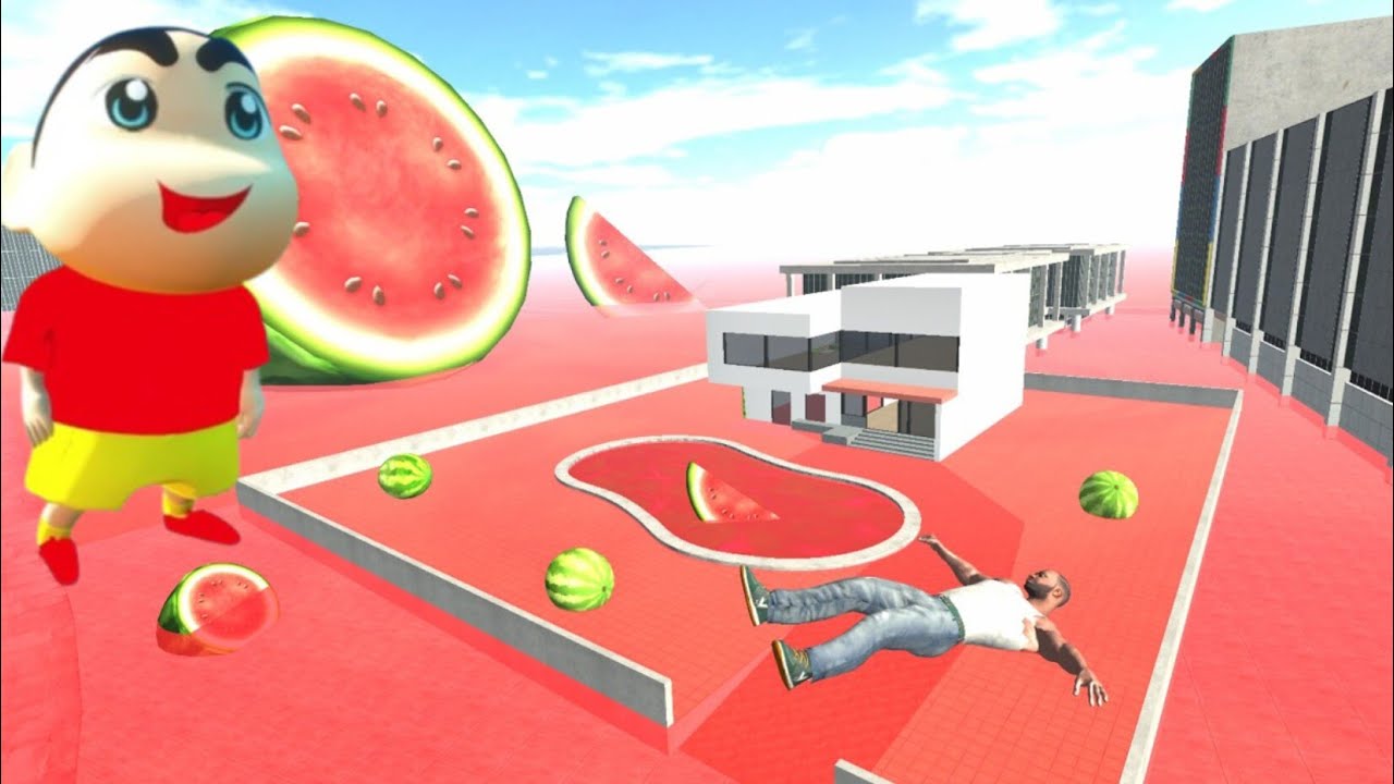 Franklin രമണൻ വീട്ടിൽ water Melon Tsunami വന്നു Shinchan നിങ്ങളെ കാണാൻ വന്നു 