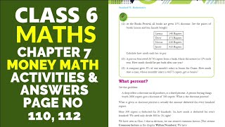Class 6 Maths 2025 | Chapter 7 | Money Math - Questions & Answers | Page 110,112