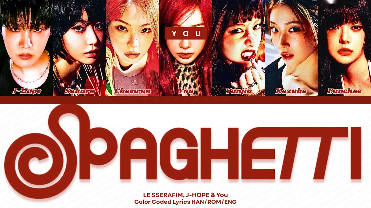 LE SSERAFIM - SPAGHETTI (feat. J-HOPE) // You as a Member // KARAOKE // (7 Members Ver.) Color Coded