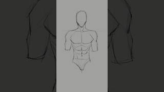 How I draw male body chest #art #sketch #tutorial #anatomy #drawing #howtodraw #digitalart