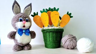 🐰DIY Cute Rabbit / Pom Pom Bunny / Easy Craft Tutorial 👍