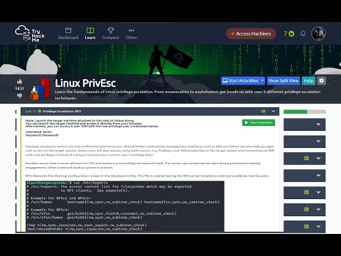 TRYHACKME Linux PrivEsc Task 11 Privilege Escalation: NFS