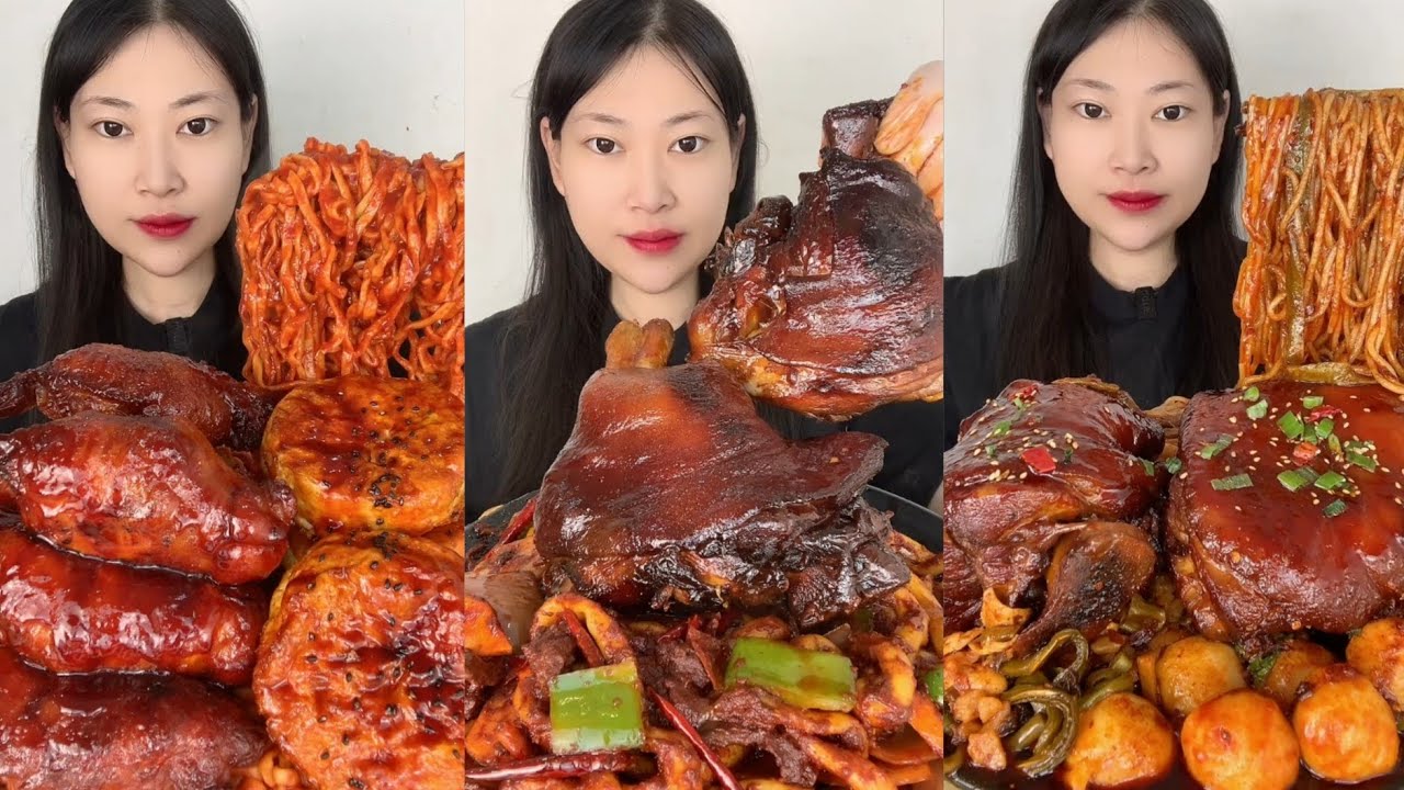 Yummy #03:Eat turkey noodle 🍜 braised pork belly paper noodle 🍜 egg #mukbang #yummy #delicious 