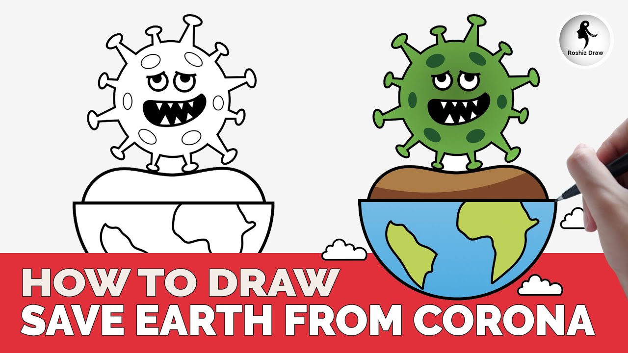 HOW TO DRAW SAVE EARTH FROM CORONAVIRUS